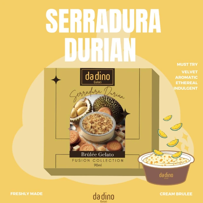 [BRU9009] da dino Serradura Durian Brûlée Gelato 榴槤木糠雪糕